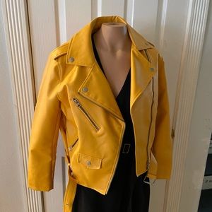 Faux leather biker jacket